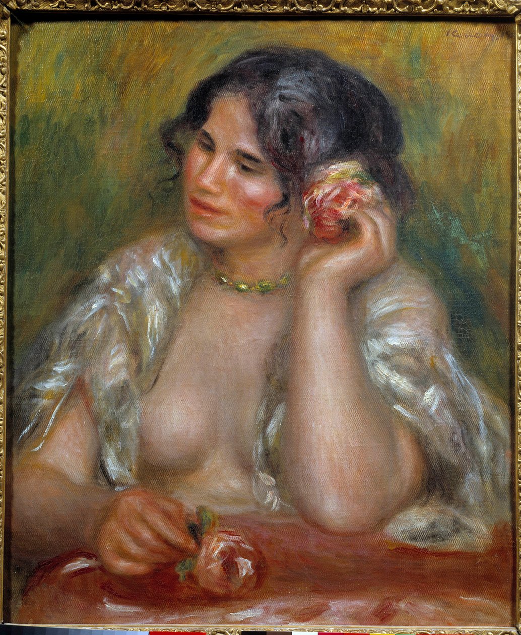 Porträt von Gabrielle mit Rose von Pierre Auguste Renoir