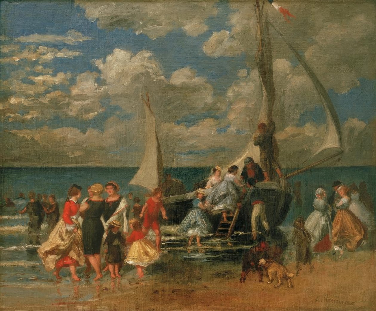Versammlung um ein Boot von Pierre-Auguste Renoir
