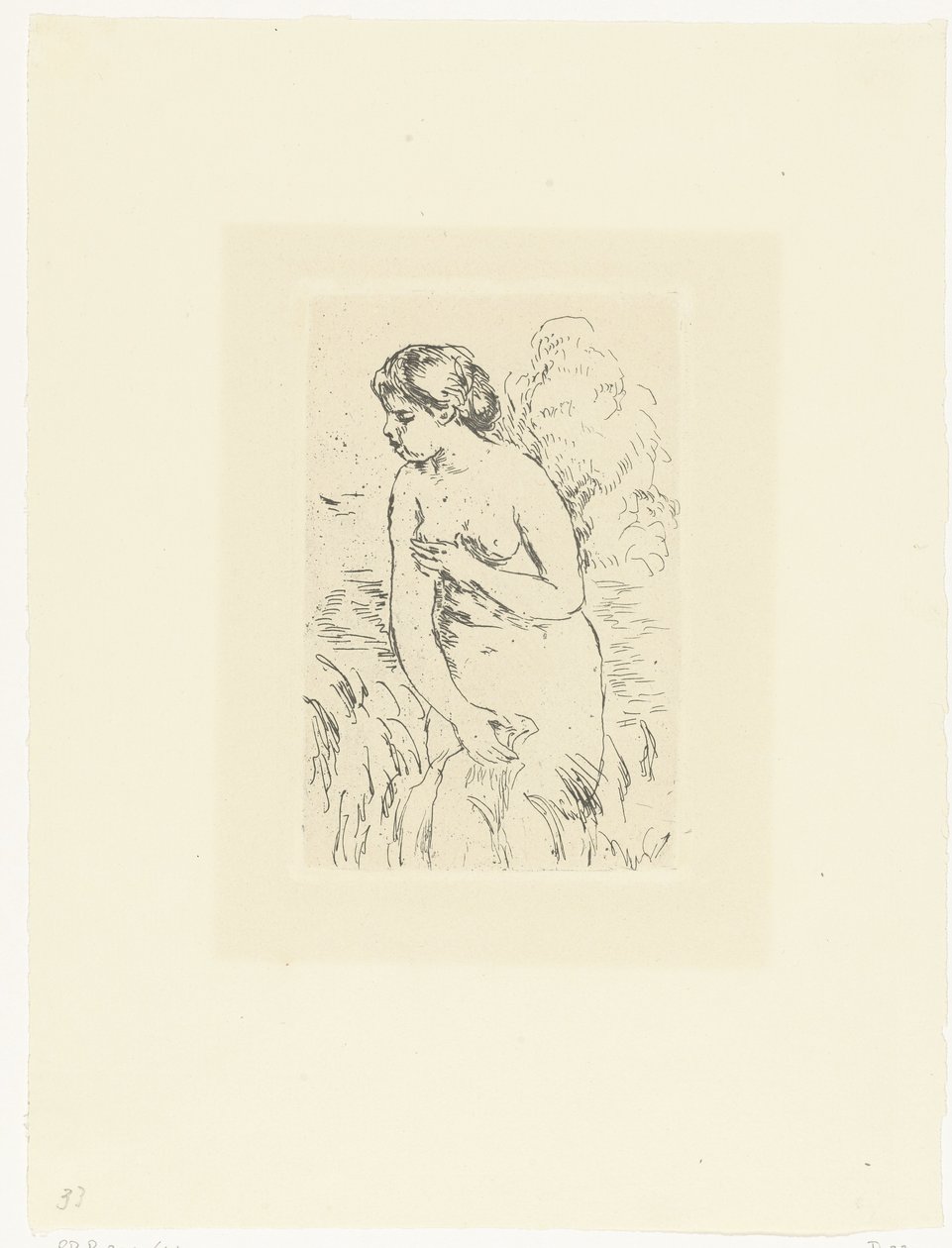 Stehende nackte Frau oder Badende von Pierre Auguste Renoir