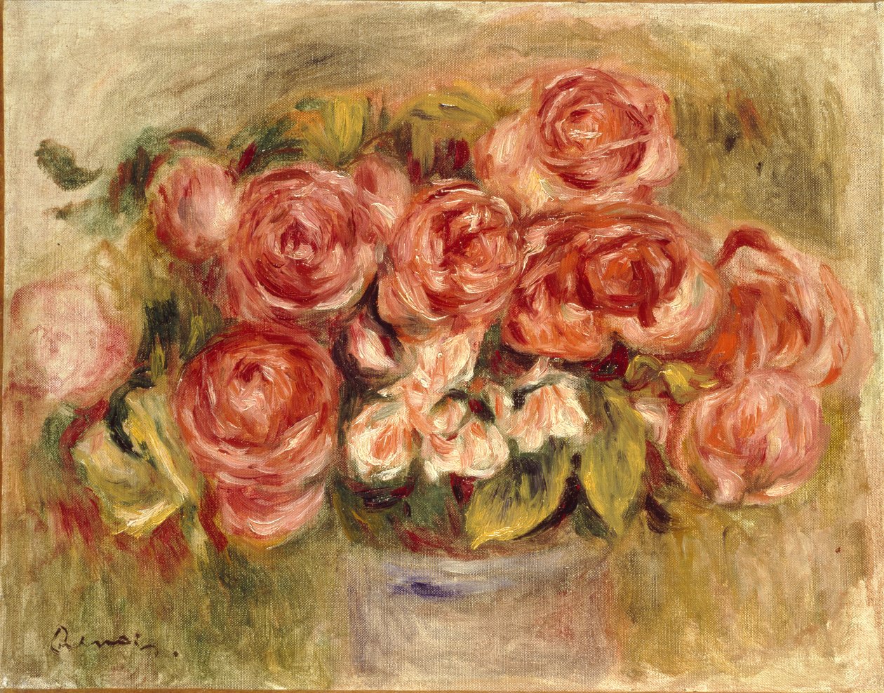 Stillleben mit Rosen in einer Vase von Pierre-Auguste Renoir