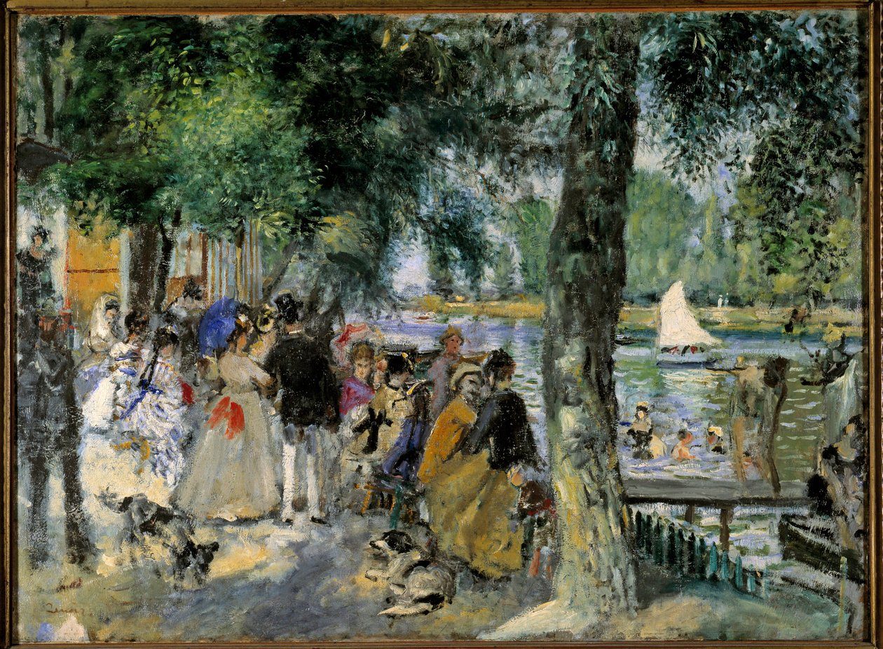 Baden in der Seine oder „La Grenouillère“. Caféball in der Nähe von Chatou von Pierre Auguste Renoir