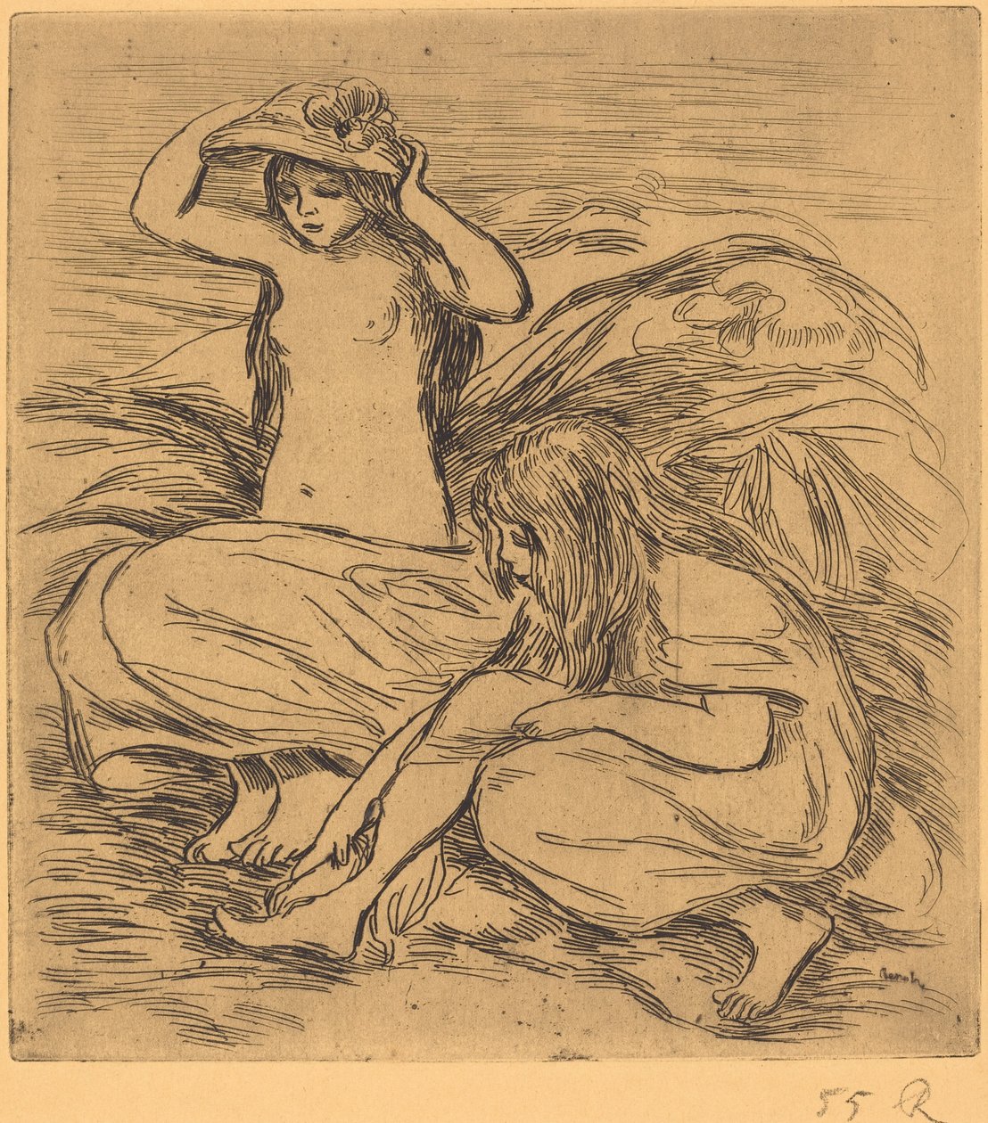 Die zwei Badenden Les deux baigneuses, 1895 von Pierre Auguste Renoir