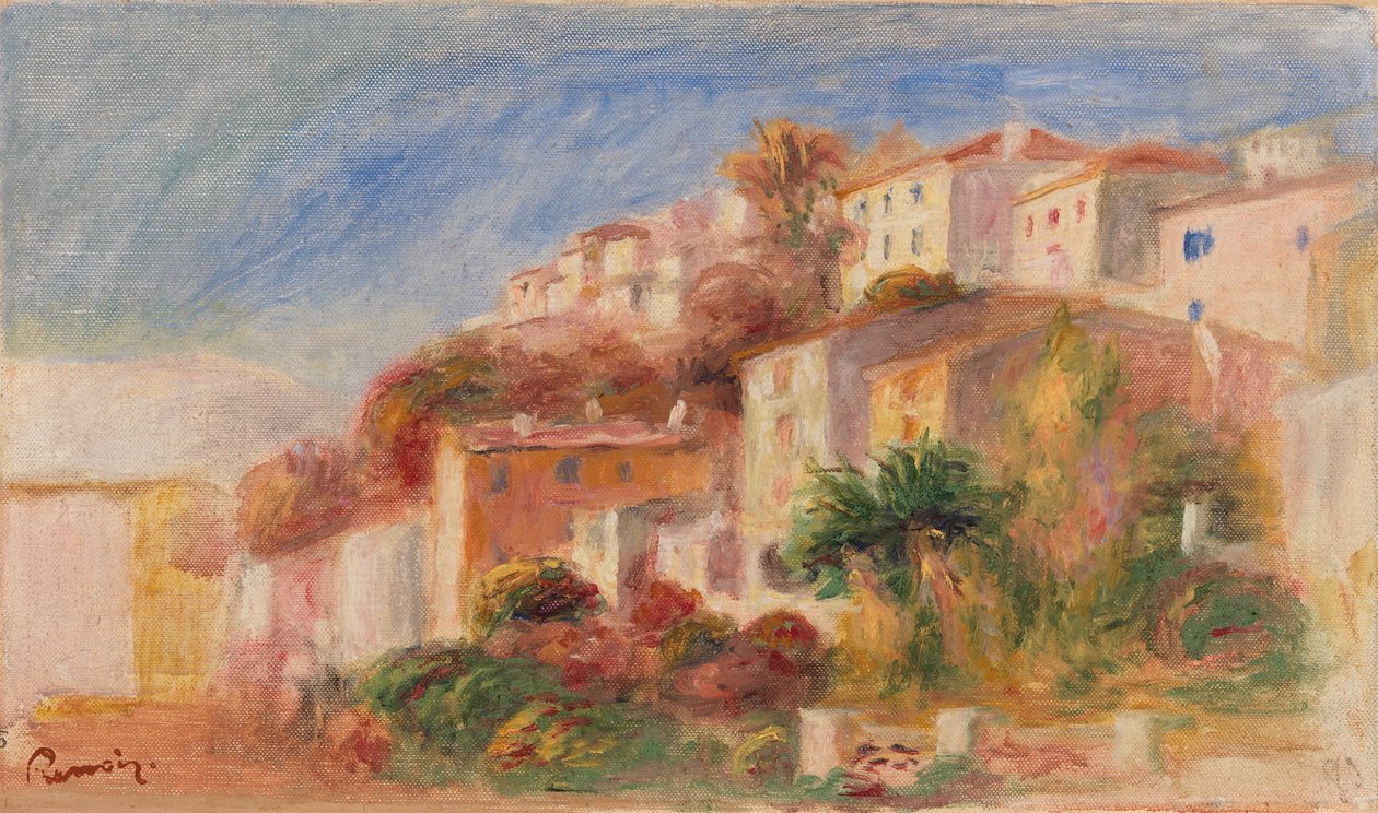 Blick aus dem Garten des Postamts, Cagnes von Pierre-Auguste Renoir
