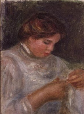 Frau mit Schere von Pierre-Auguste Renoir