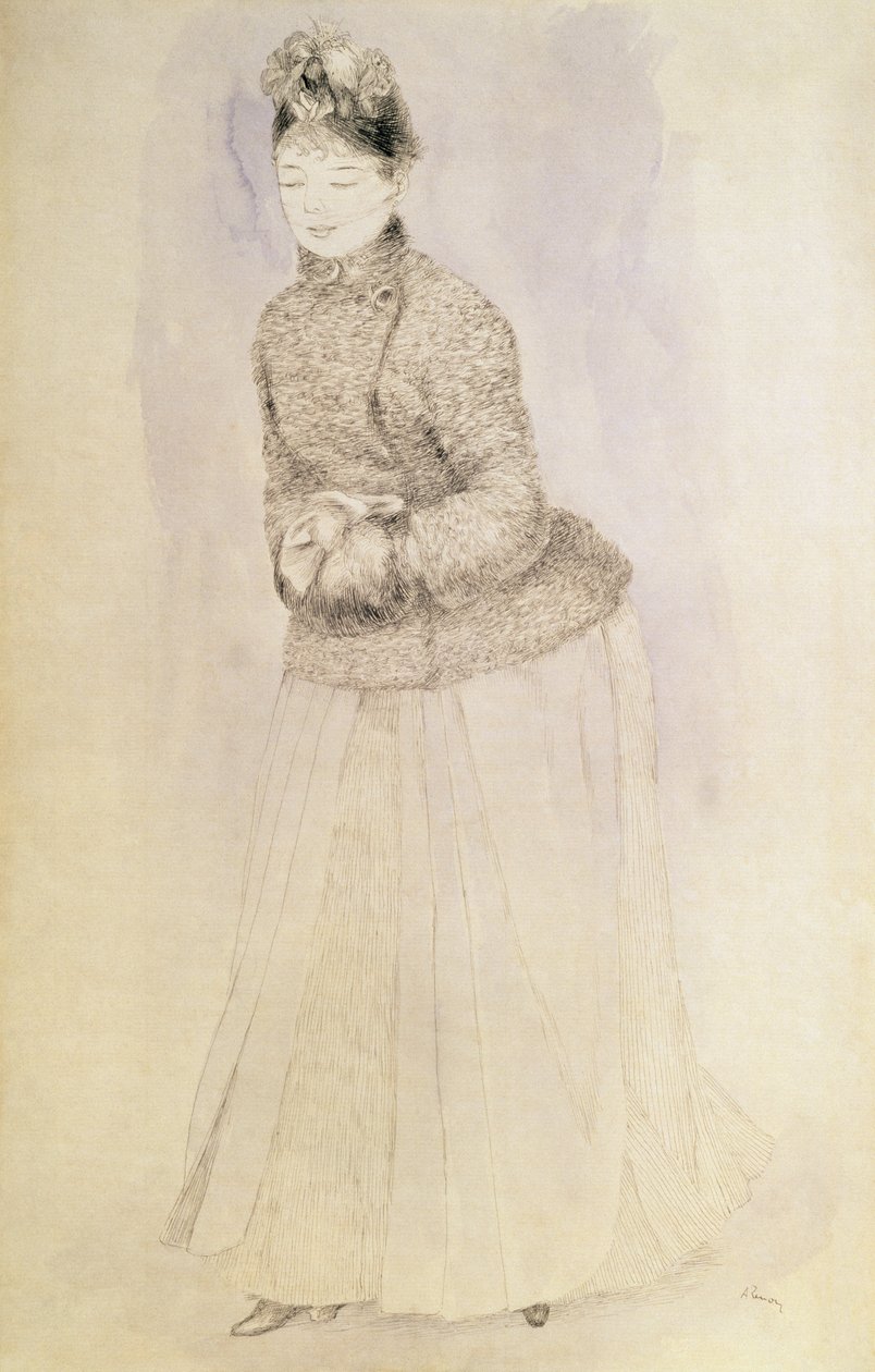 Frau mit Muff von Pierre-Auguste Renoir