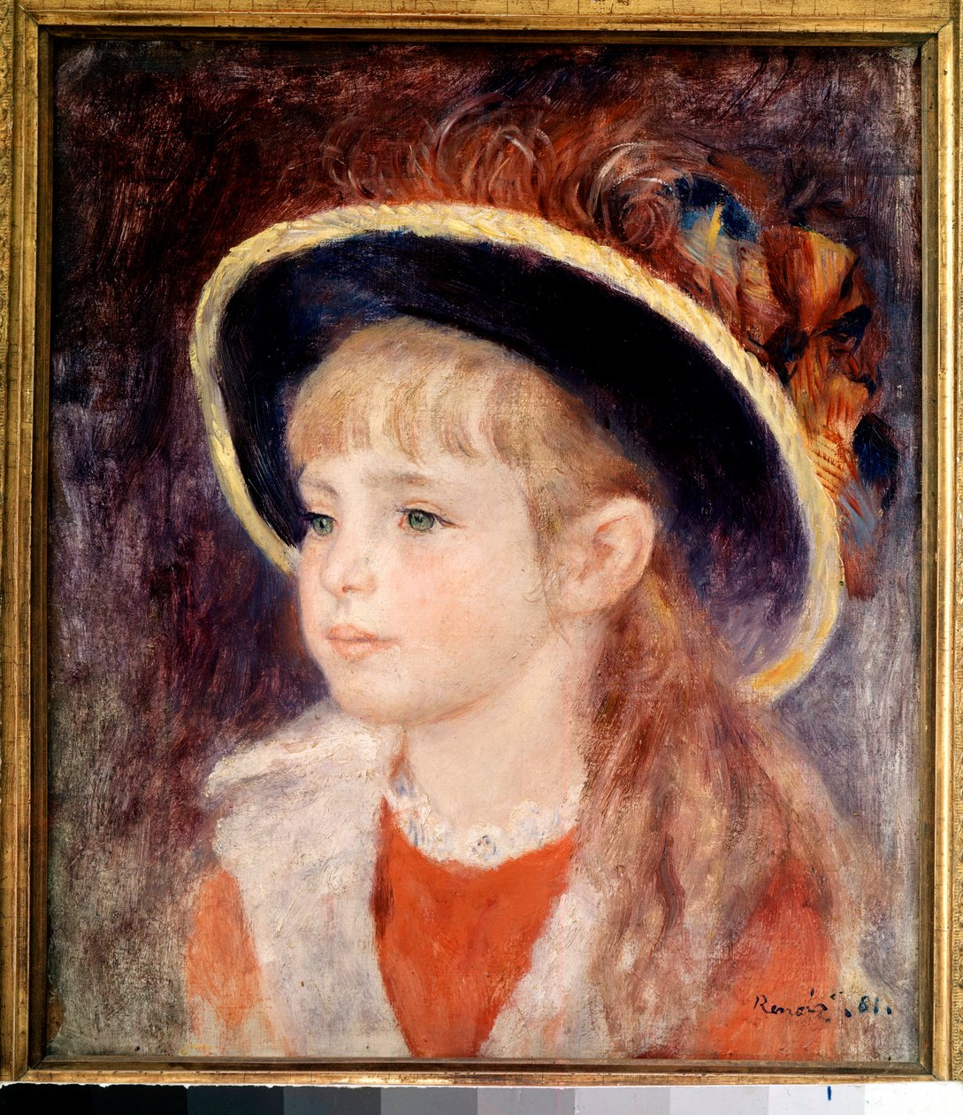 Junges Mädchen mit blauem Hut: Porträt von Jeanne (Jane) Henriot (1878-1900) von Pierre Auguste Renoir