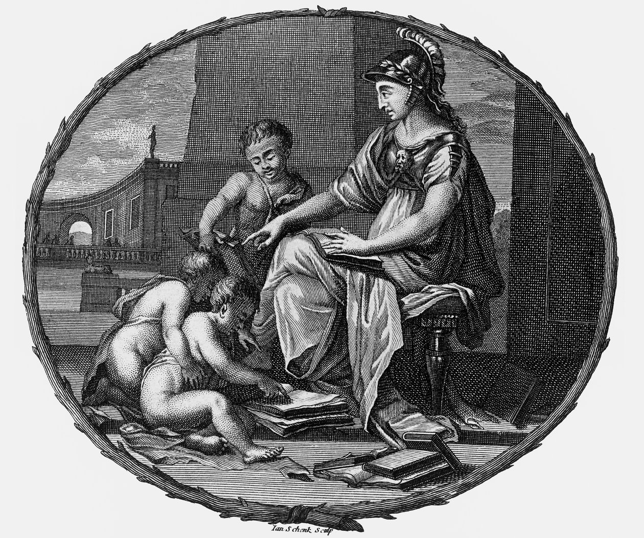 Weibliche Allegorie der Vernunft und Kreativität, umgeben von Kindern, 1695-1697 von Pierre Bayle