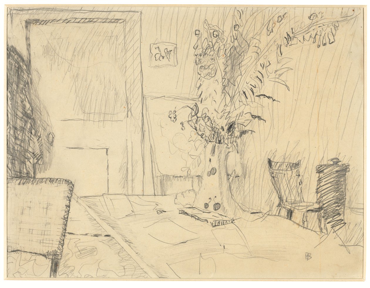 Blumentopf im Esszimmer von Le Cannet von Pierre Bonnard