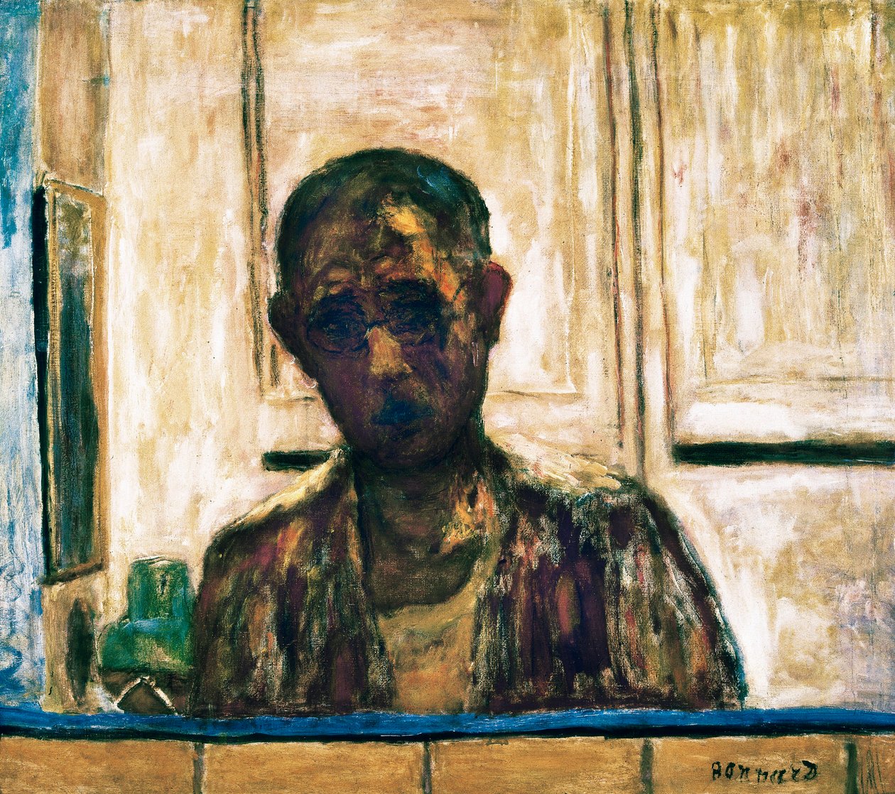 Selbstporträt in einem Rasierspiegel von Pierre Bonnard