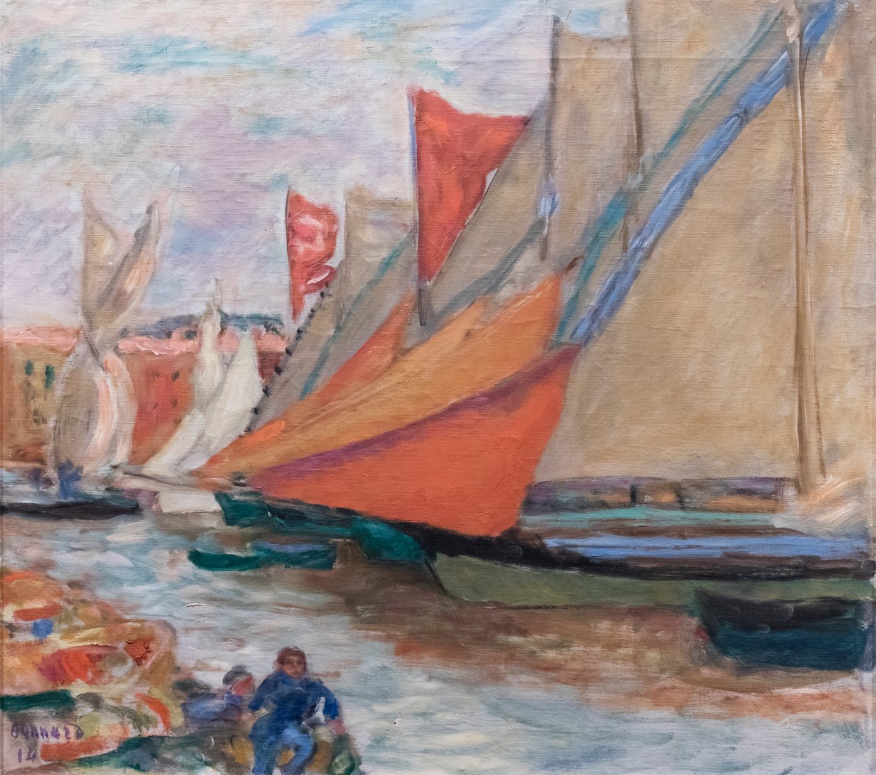 Voiles au sec oder Segelboote in Cannes von Pierre Bonnard