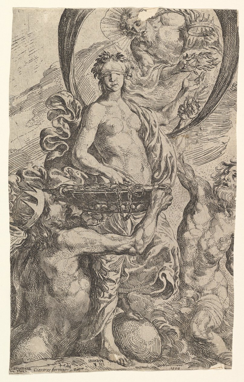 Jupiter, Pluto und Neptun bieten ihr Reichtum dem Glück an, 1624 von Pierre Brebiette