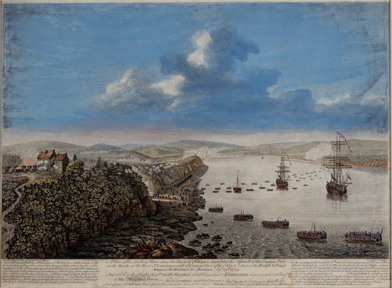 Ansicht des Landeplatzes oberhalb der Stadt Quebec, Beschreibung des Angriffs...auf die Hauteurs D