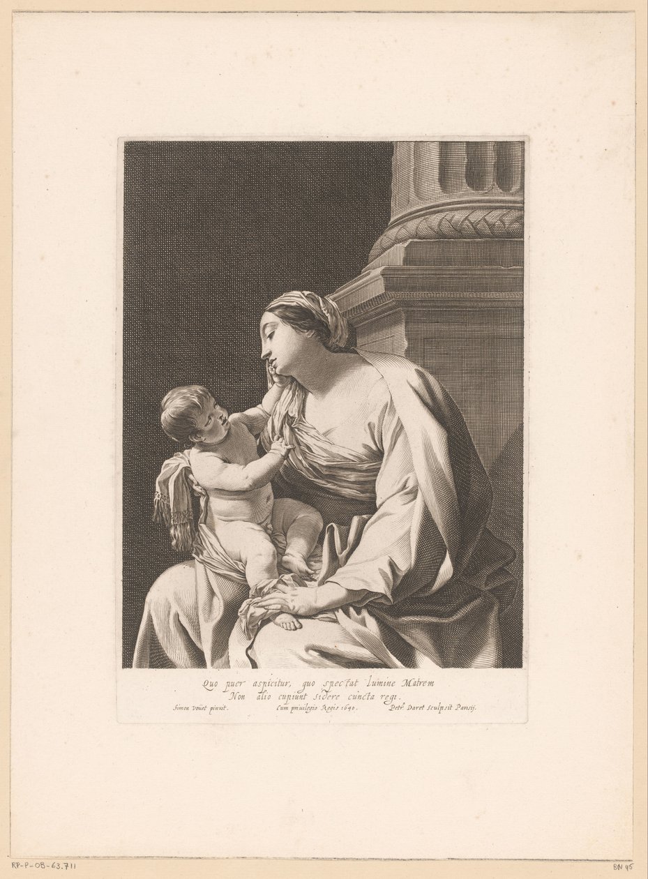 Maria mit Kind am Fuß einer Säule von Pierre Daret