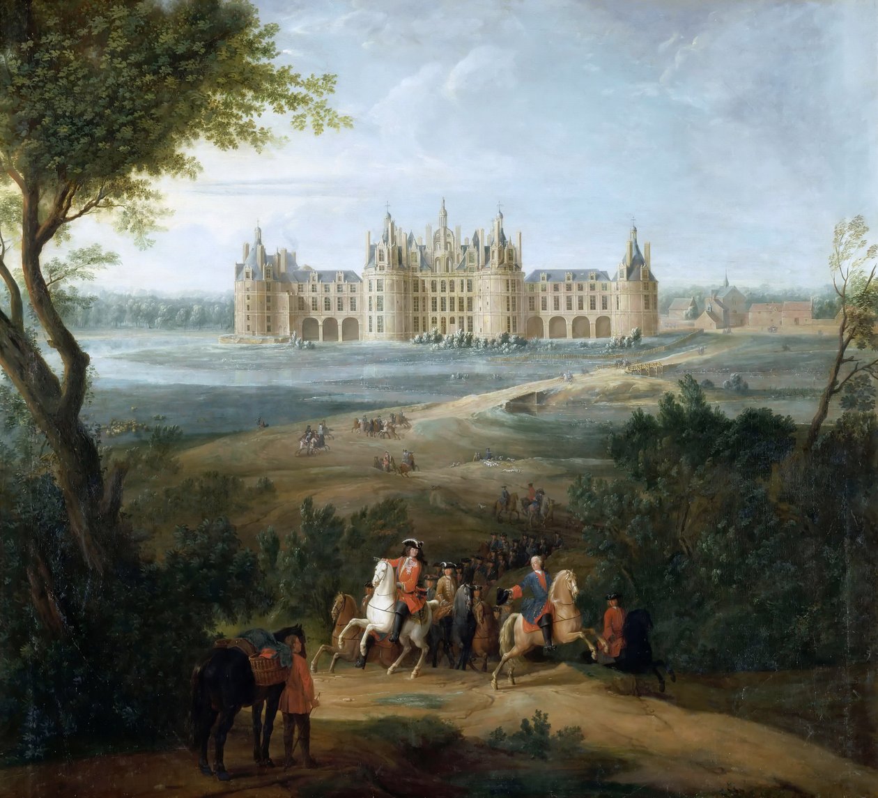 Ansicht des Schlosses Chambord, vom Park aus von Pierre Denis II Martin