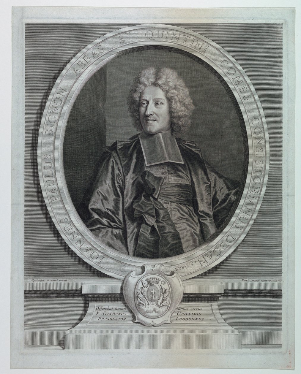 Porträt von Jean Paul Bignon, Abt von St. Quentin von Pierre Drevet