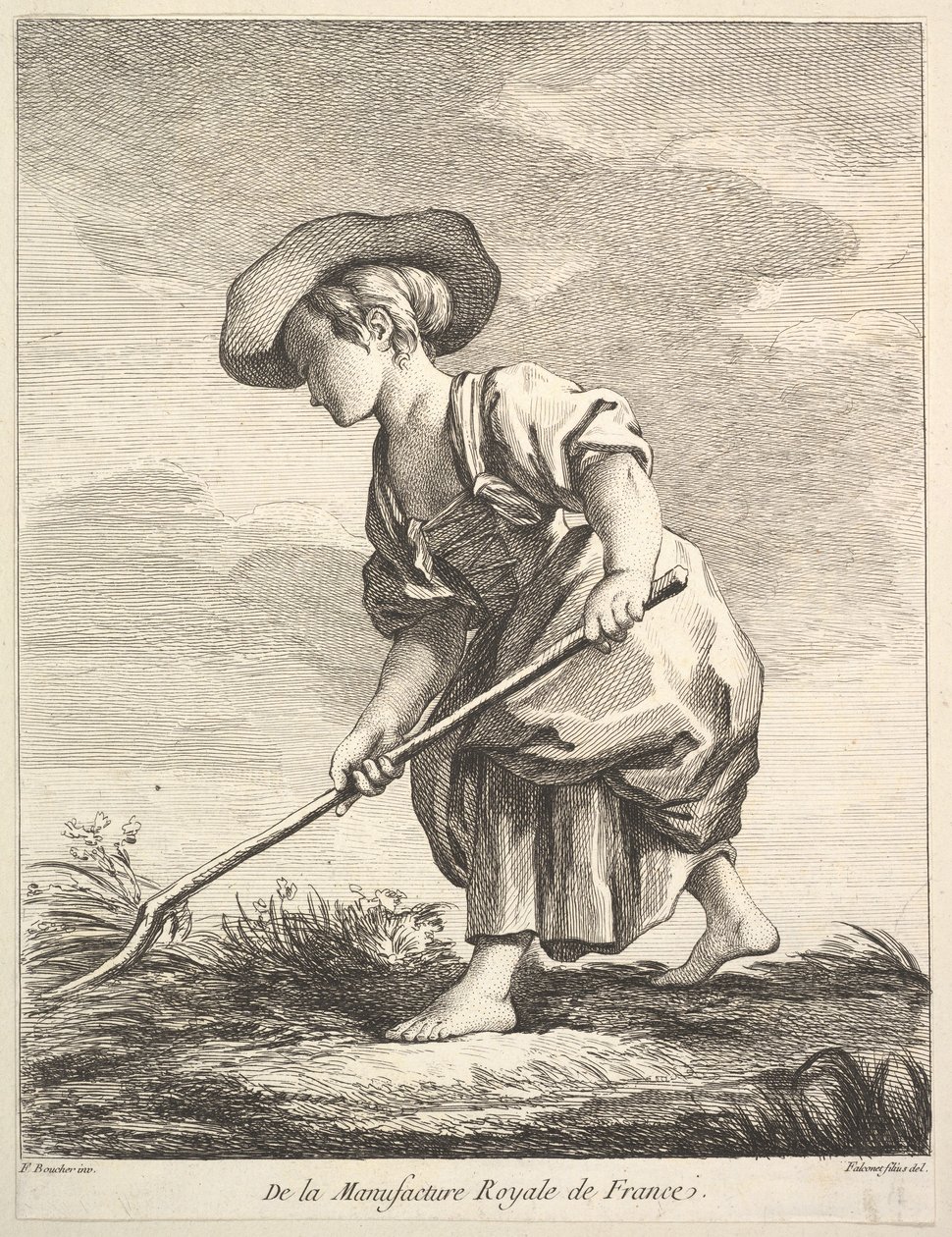 Kleines Mädchen bei der Feldarbeit, aus Premier Livre de Figures d