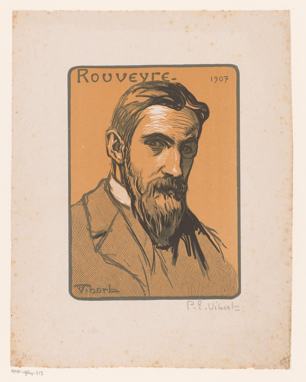 Porträt von André Rouveyre von Pierre Eugène Vibert (signed by artist)