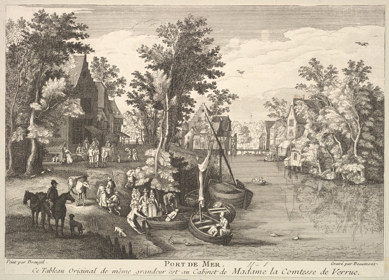 See Hafen Port de Mer nach dem Gemälde in der Sammlung von Madame la Comtesse de Verrue von Pierre Francois Beaumont