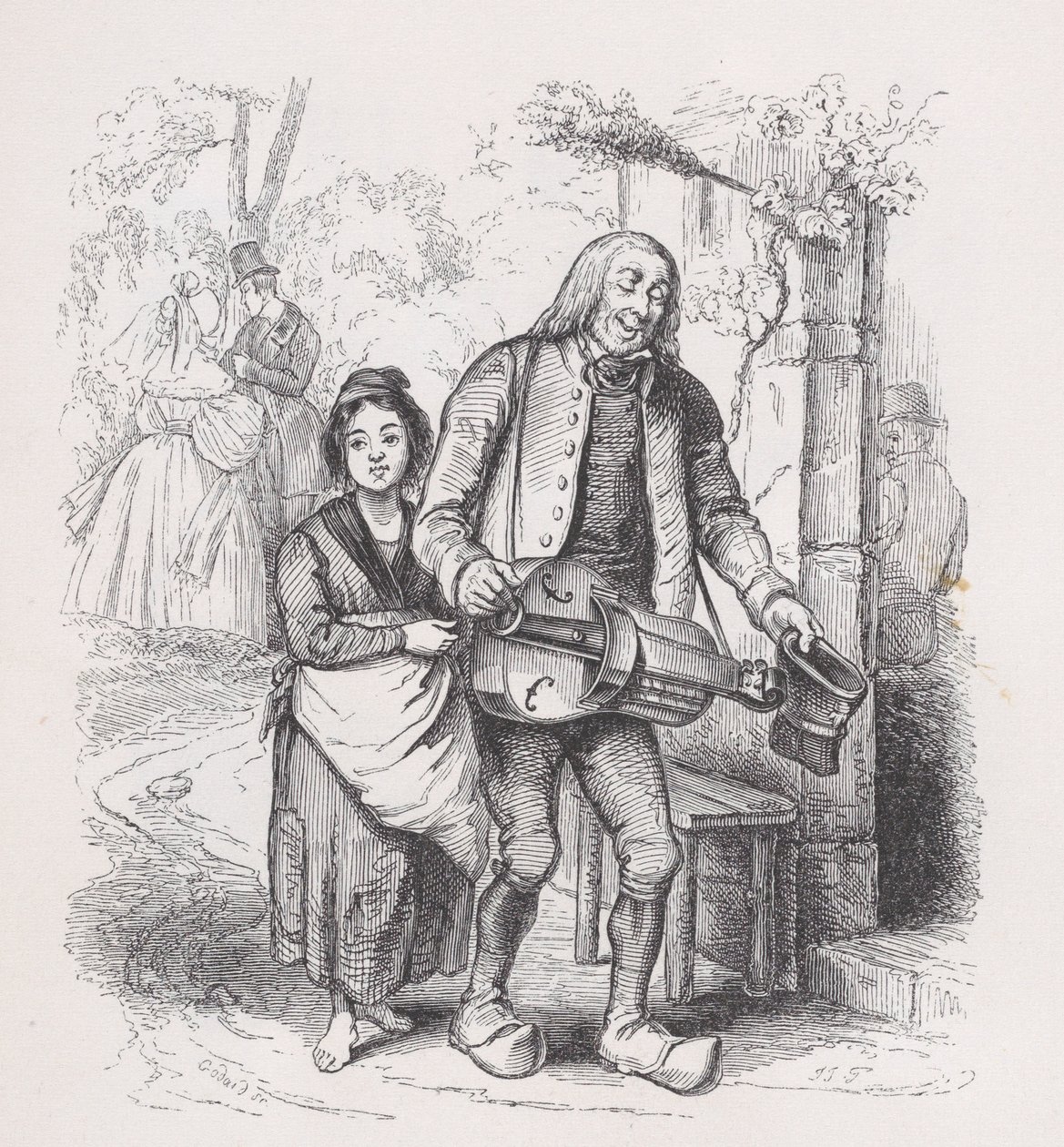 Der blinde Mann von Bagnolet aus Die vollständigen Werke von Béranger, 1836 von Pierre Francois Godard