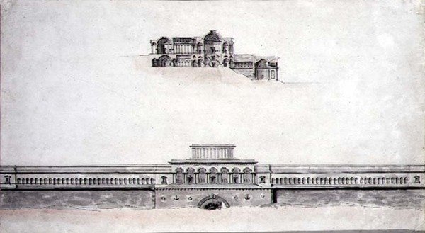 Entwurf für einen neoklassizistischen Palast von Pierre Francois Leonard Fontaine