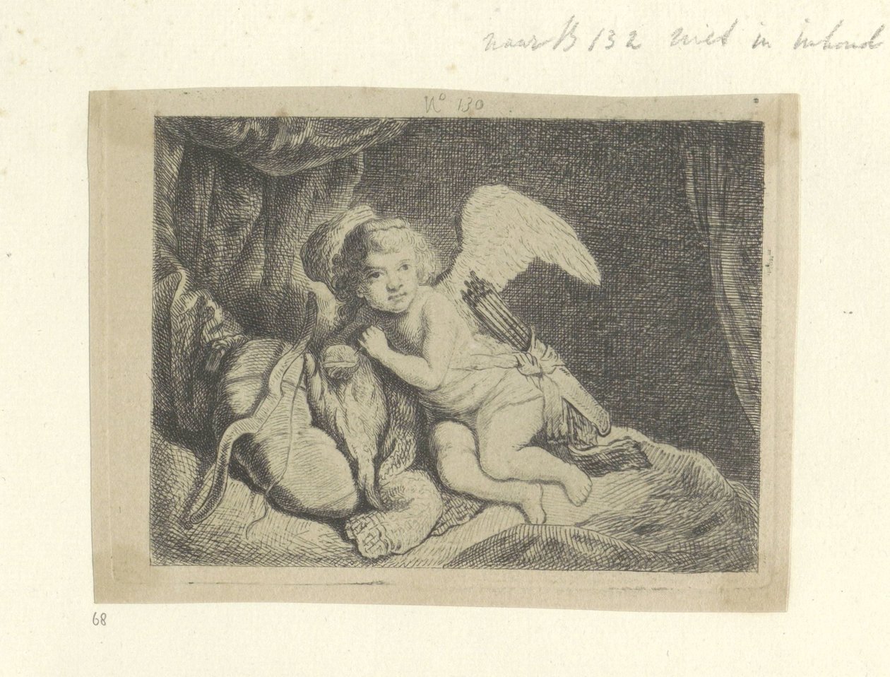 Ruhender Amor von Pierre François Basan (workshop of)