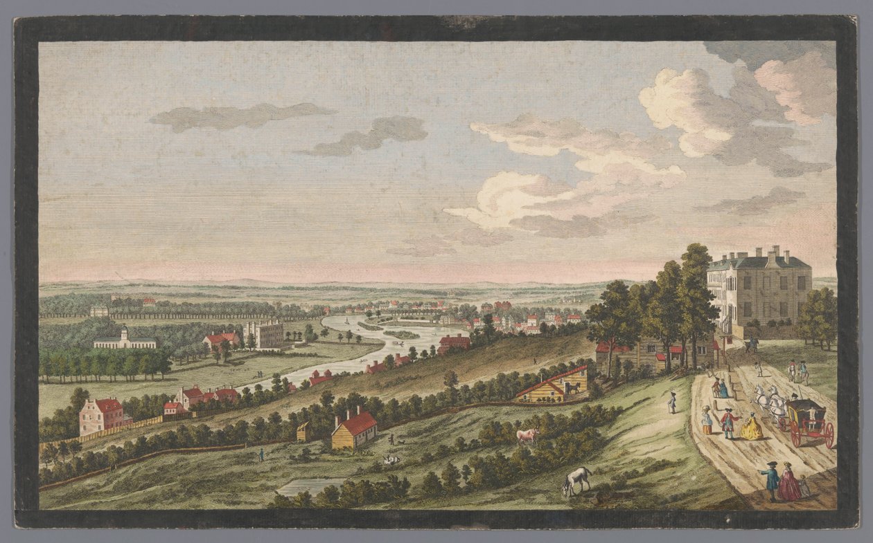 Blick auf einen Fluss mit Schiffen und Booten im Mondlicht von Pierre François Basan