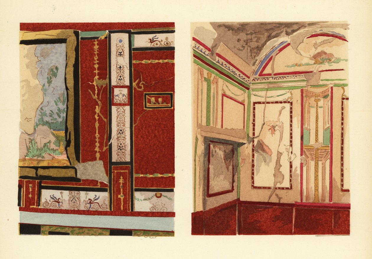 Haus von Tullius Faustus an der Strada della Fortuna (links) und Haus von Popidius Priscus (rechts), Pompeji, Chambre d