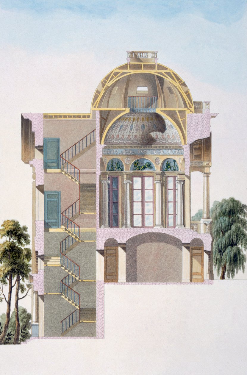 Querschnitt des Pavillons von Hingene, in der Nähe von Antwerpen, aus 