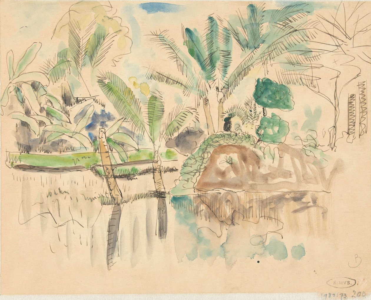 Palmen am Wasser von Pierre Jean Apol