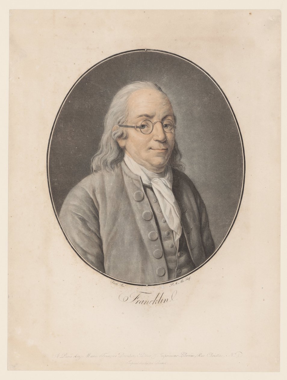 Porträt von Benjamin Franklin von Pierre Michel Alix