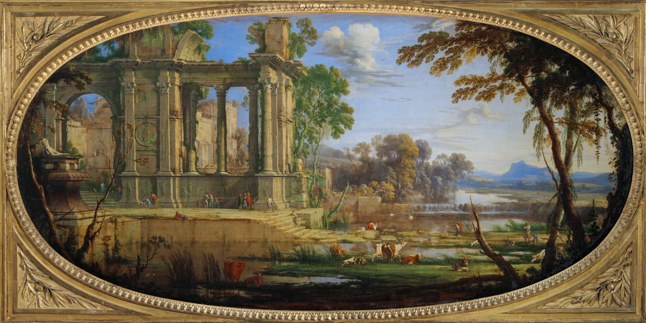 Landschaft mit antiken Ruinen von Pierre Patel