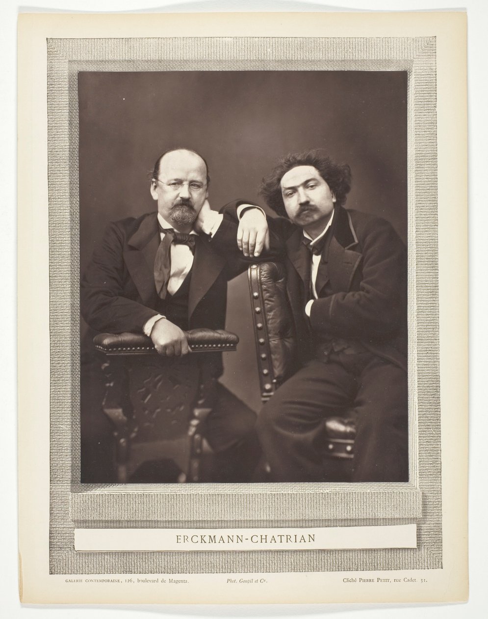Émile Erckmann (französischer Schriftsteller, 1822-1899) und Alexandre Chatrian (französischer Schriftsteller, 1826-1890) von Pierre Petit
