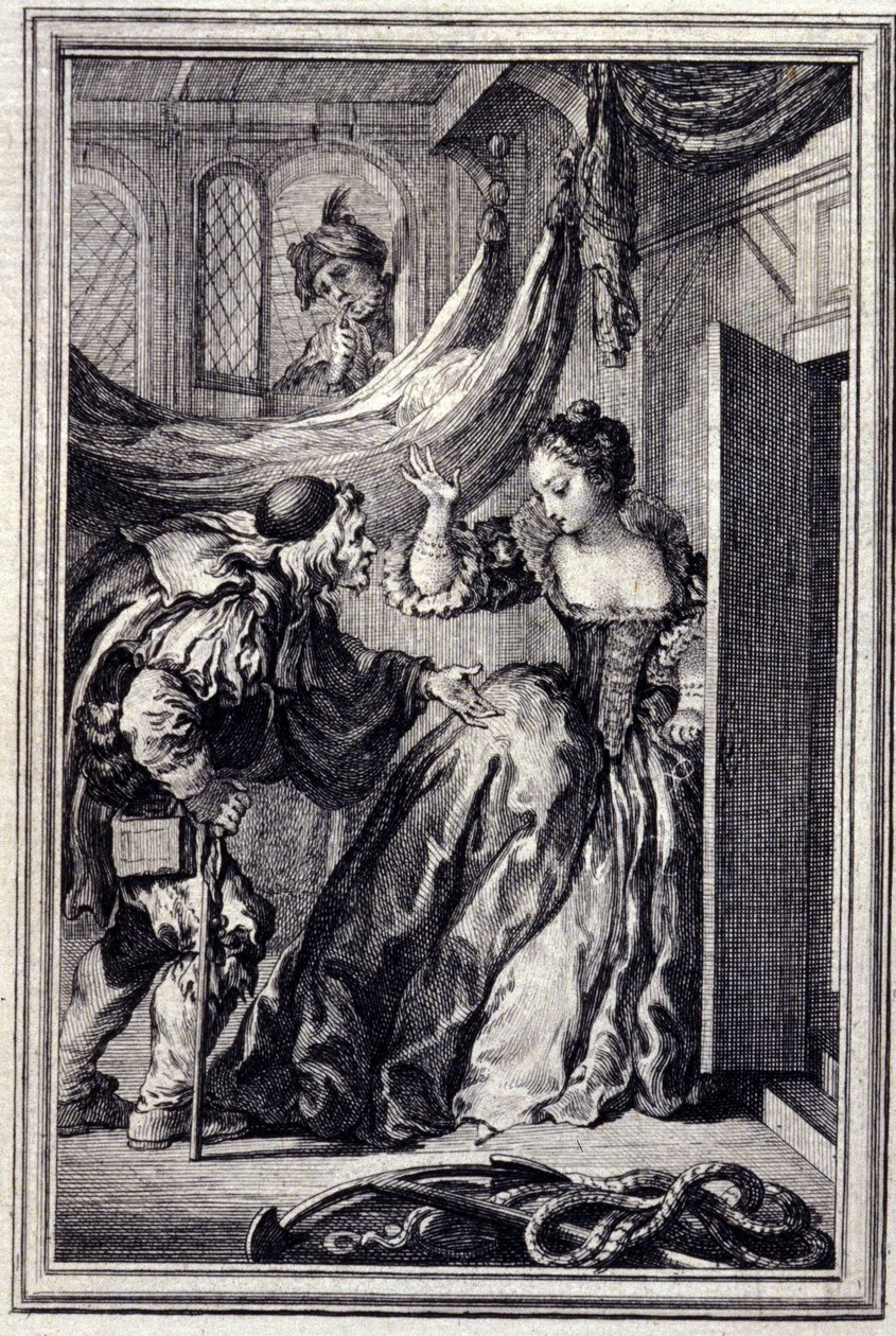 Le Calendrier des Aniards - in „Erzählungen und neue Verse“ von Jean La Fontaine. 1776. Illustration von P.P. Choffard von Pierre Philippe Choffard