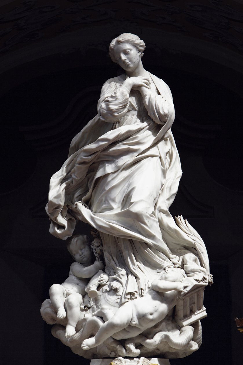 Die Unbefleckte Empfängnis, Santa Maria Immaculata auf dem Altar der szenografischen Kapelle platziert von Pierre Puget