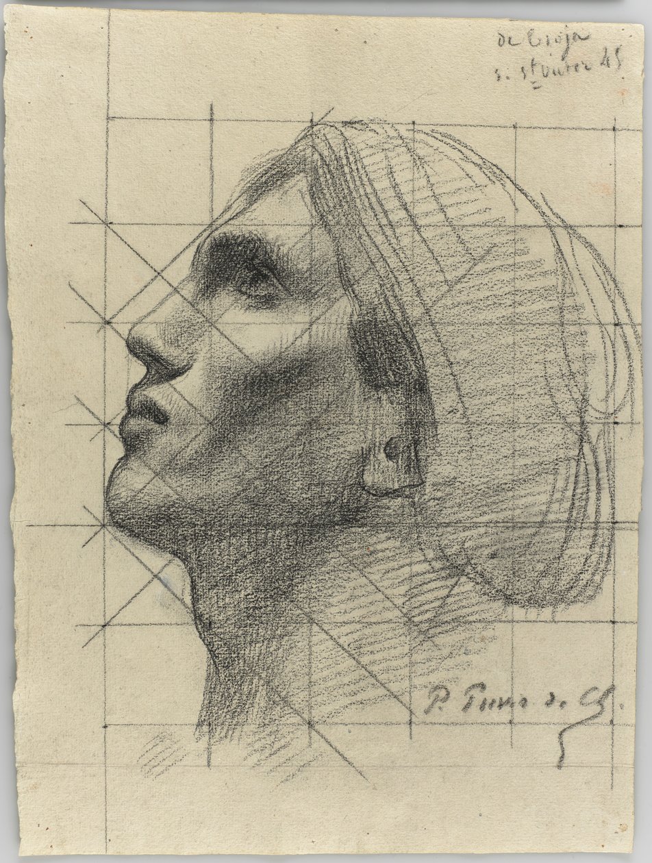 Kopf eines Mannes im Profil von Pierre Puvis de Chavannes