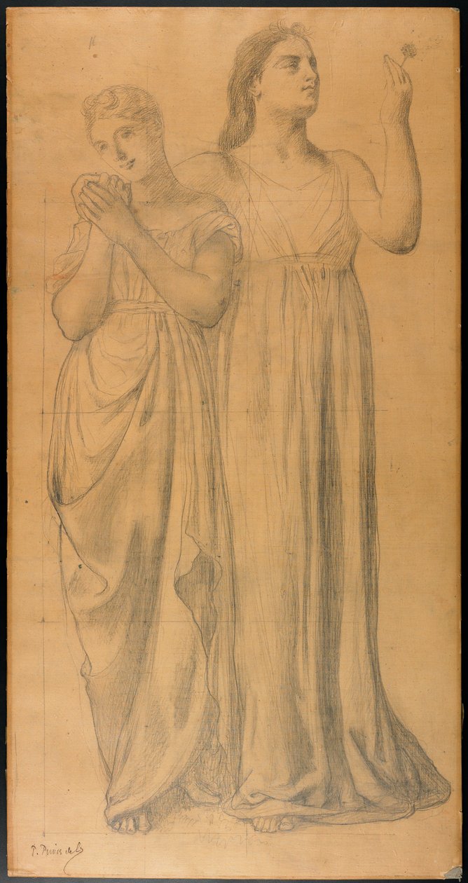 Studie für Les Jeunes Filles et la Mort (Der Tod und die Mädchen) von Pierre Puvis de Chavannes