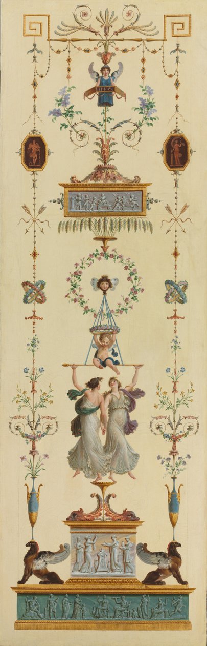 Dekorative Paneele, Doppelflügeltüren, Übermalungen von Pierre Rousseau
