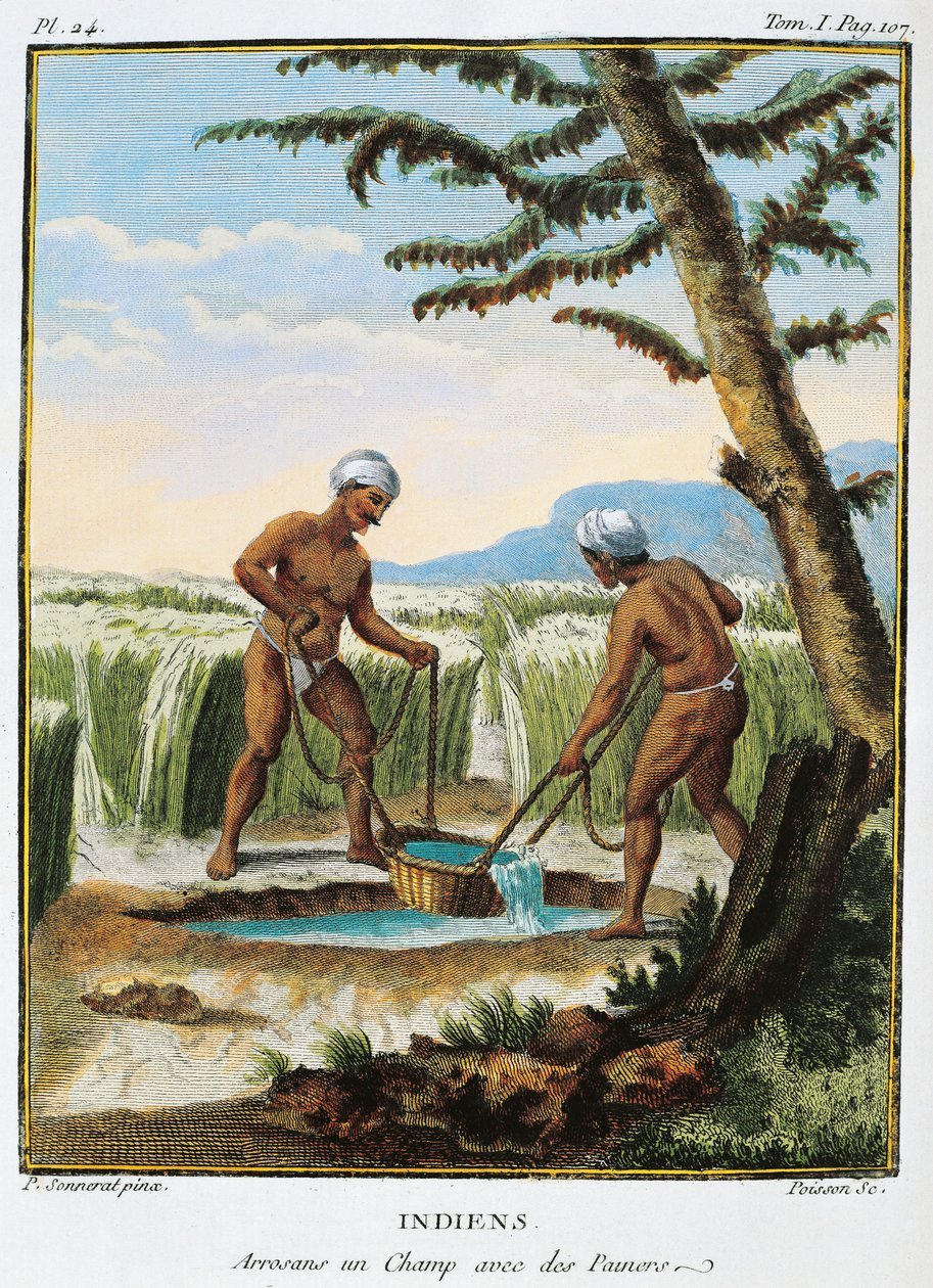 Indien, Einheimische bewässern Felder, aus 