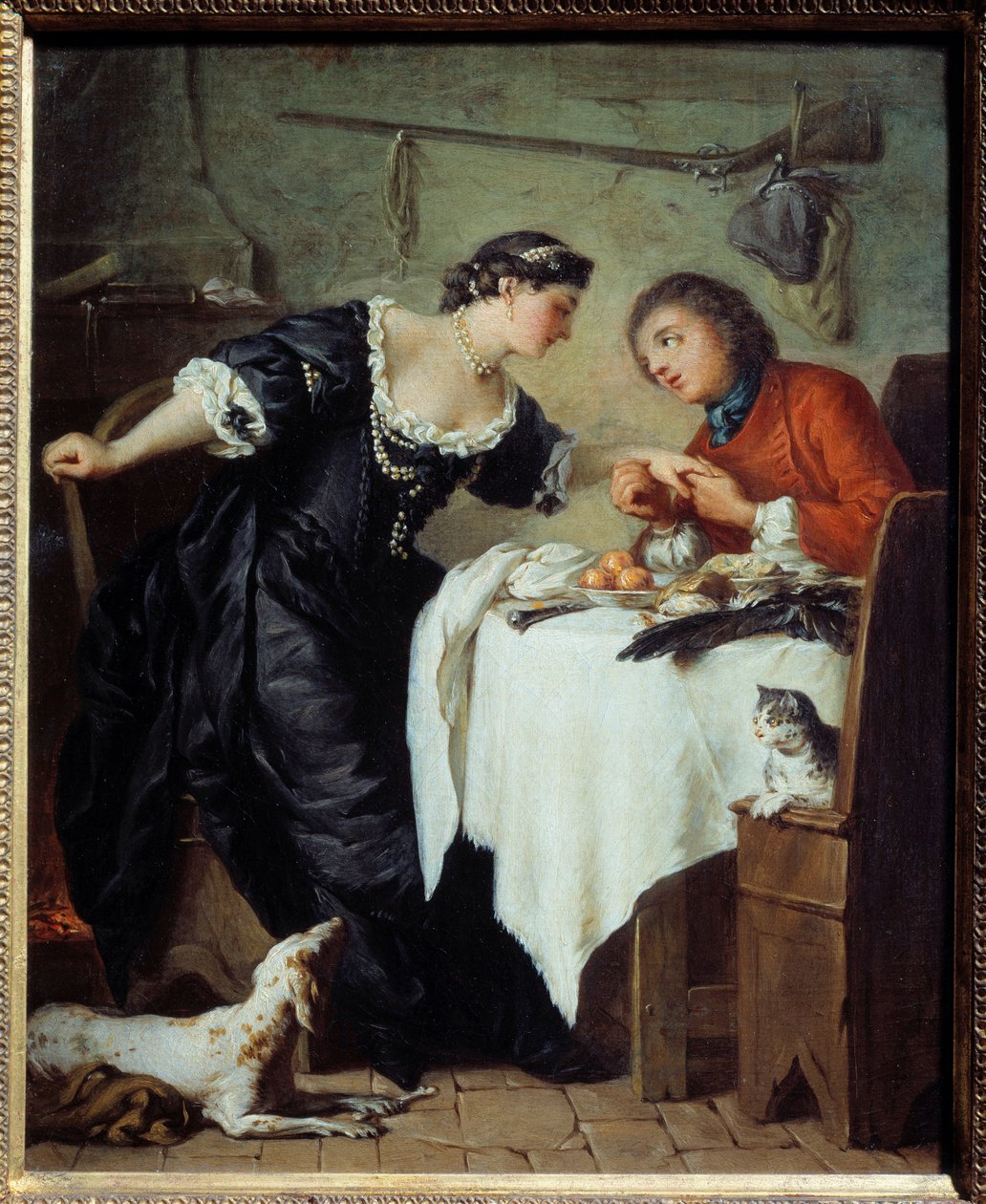 Der Falke. Illustration einer Fabel von Jean de La Fontaine von Pierre Subleyras