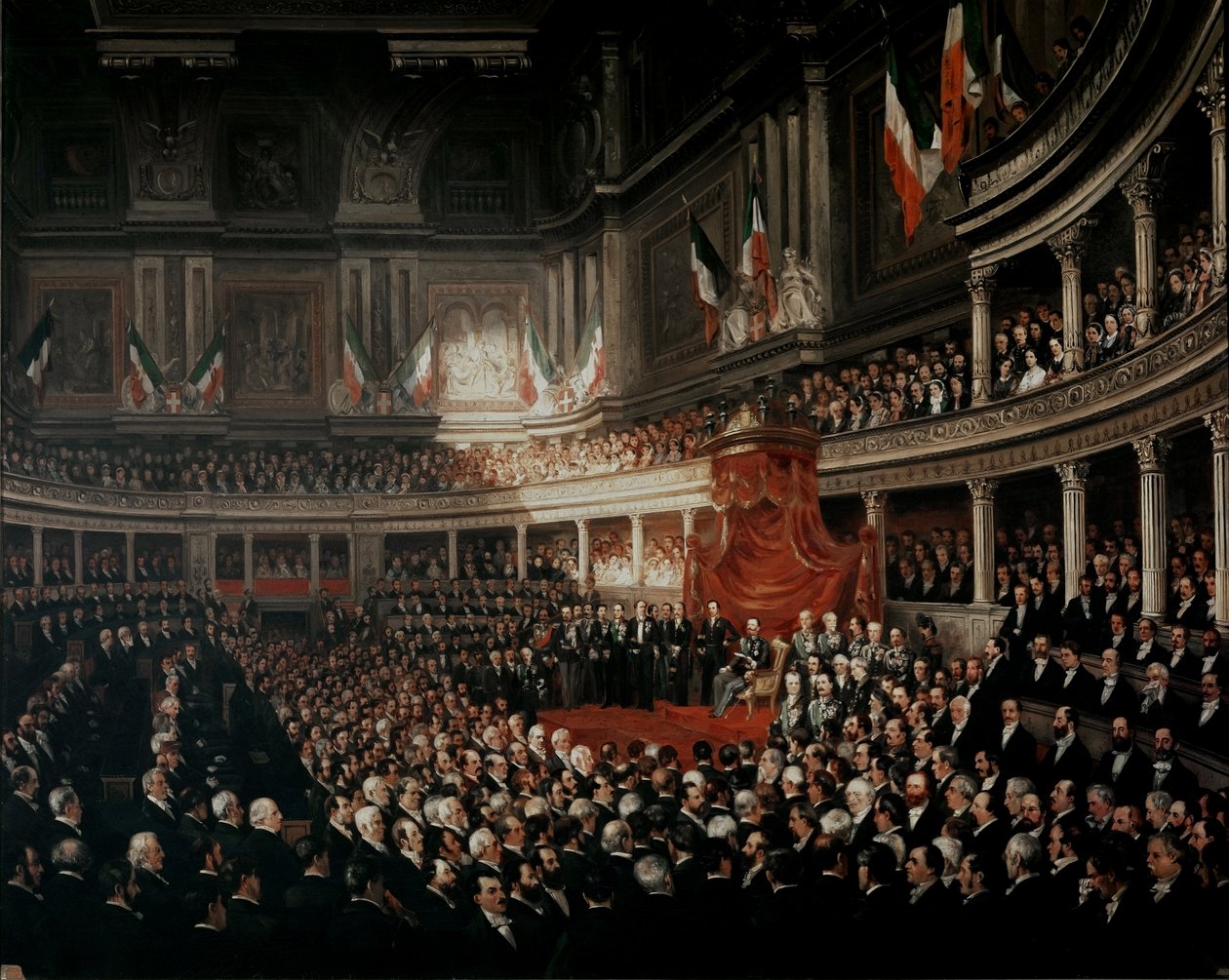 Die Eröffnungssitzung des ersten italienischen Parlaments von Pierre Tetar van Elven