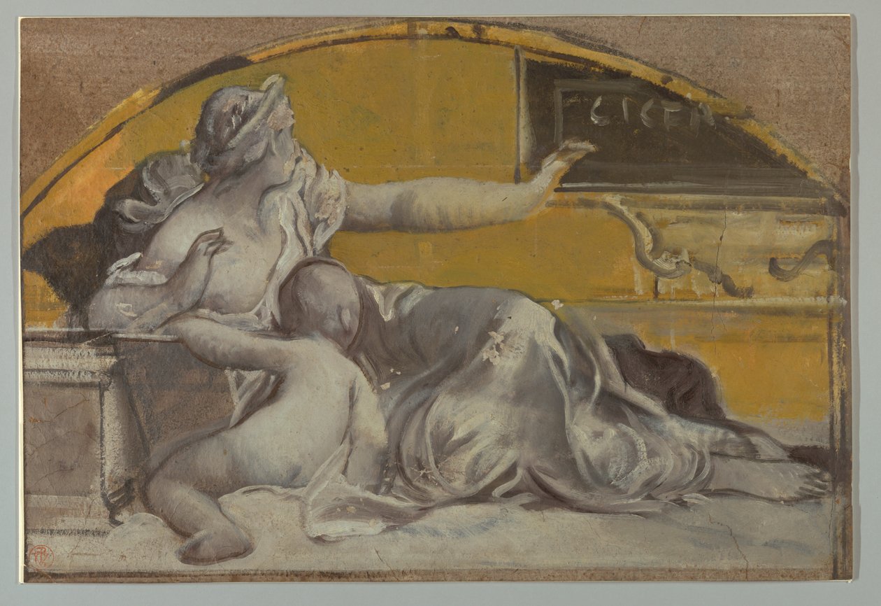 Zeichnung, Studie für Tympanon zu Ehren von Cicero von Pierre Victor Galland