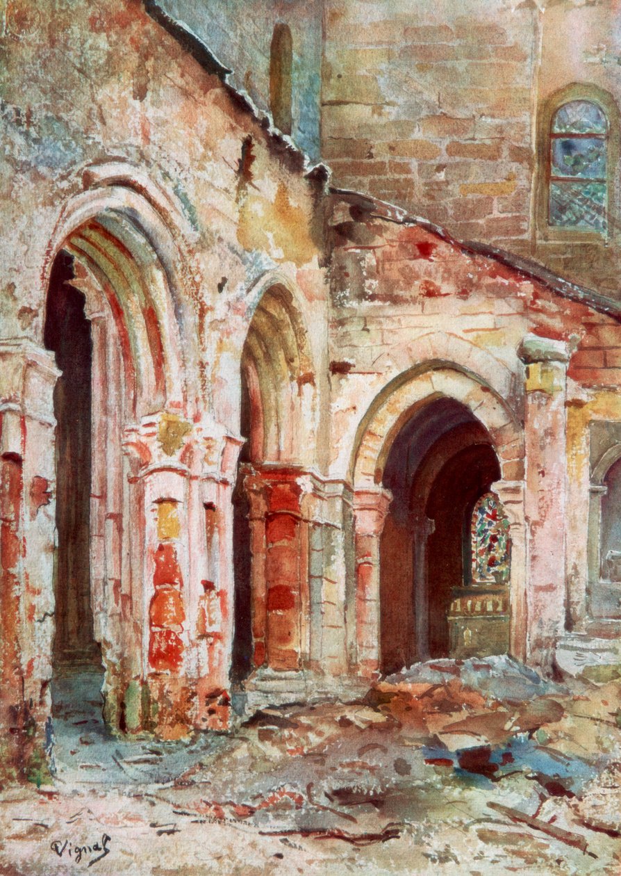 Die Kirche von Sermaize, 1914, 1926 von Pierre Vignal