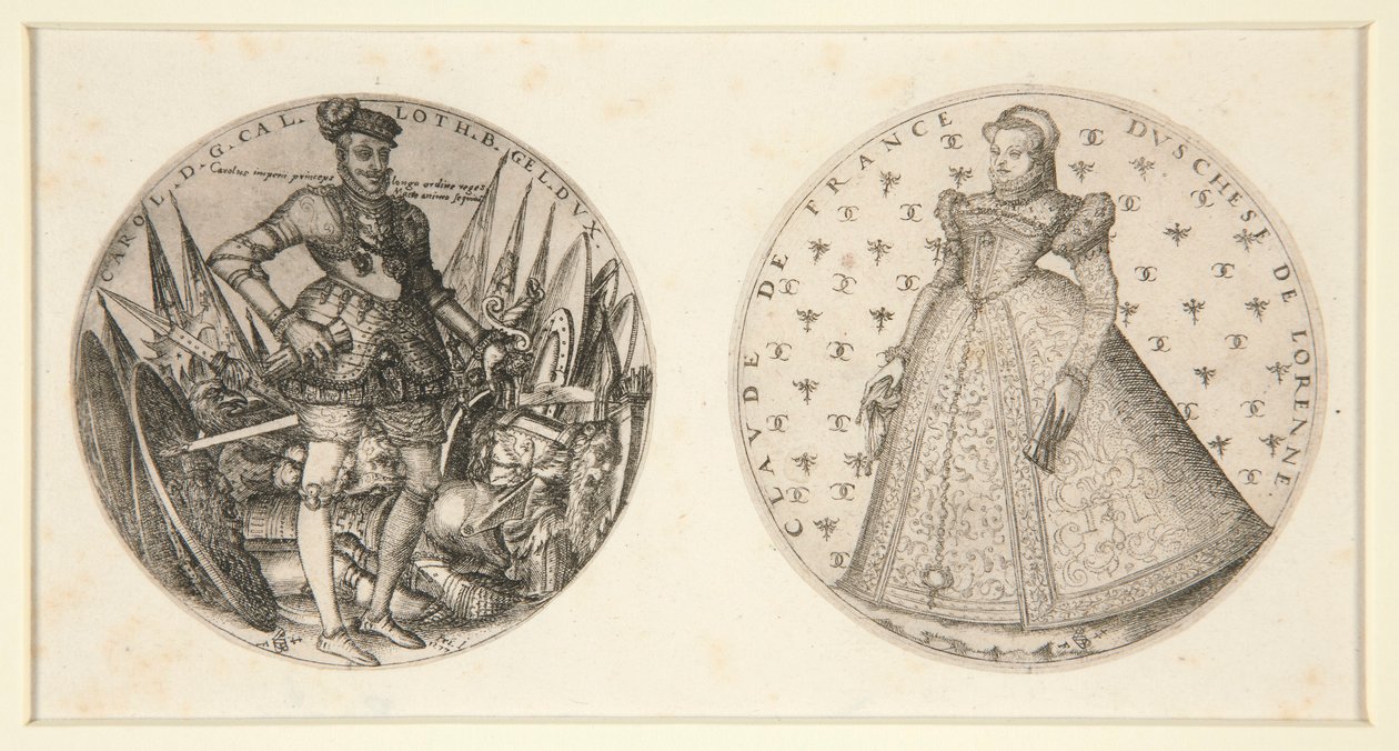 Charles III Herzog von Lothringen & Claude von Frankreich von Pierre Woeiriot