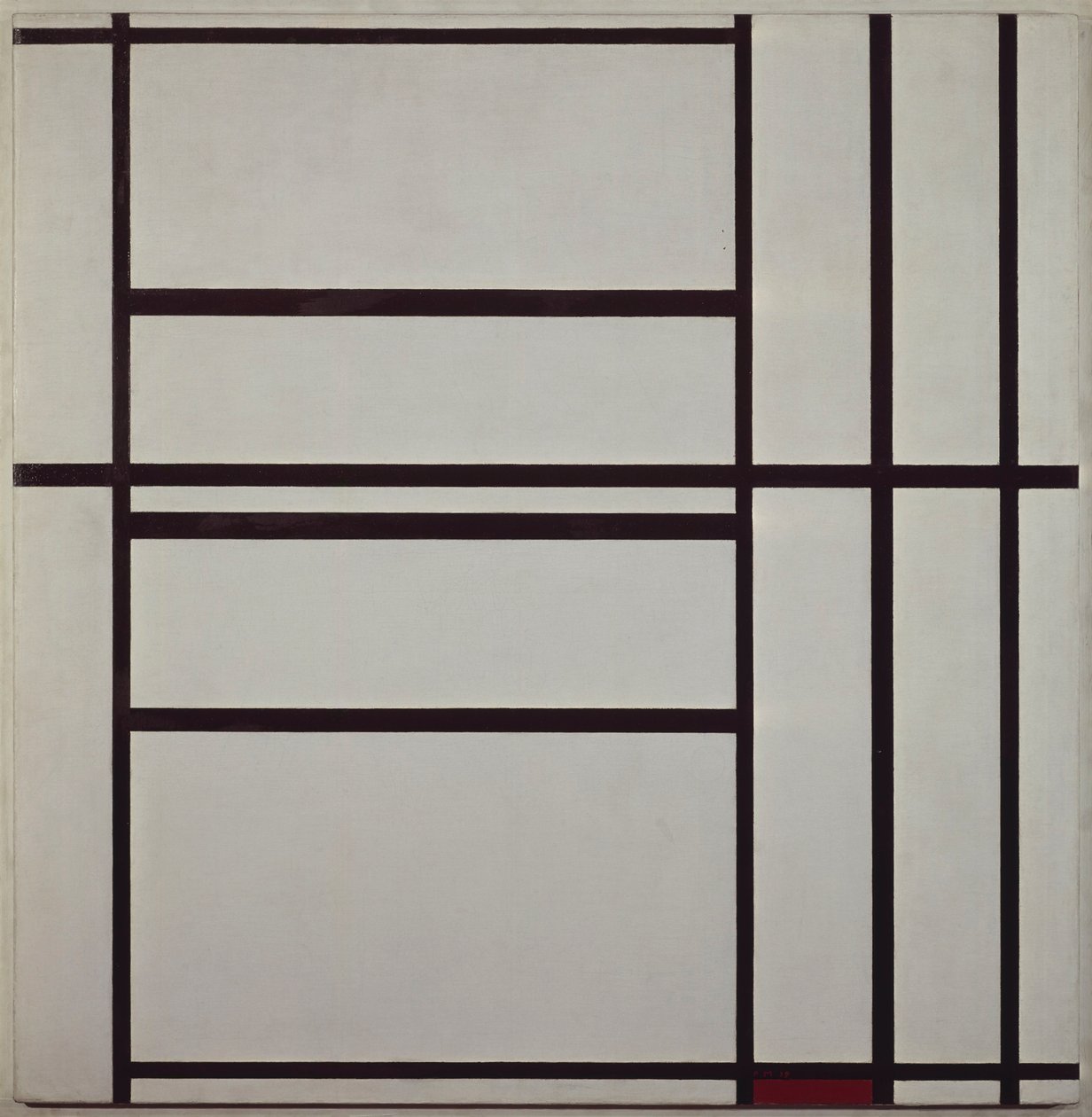 Komposition Nr. 1 mit Grau und Rot 1938-1939 von Piet Mondrian