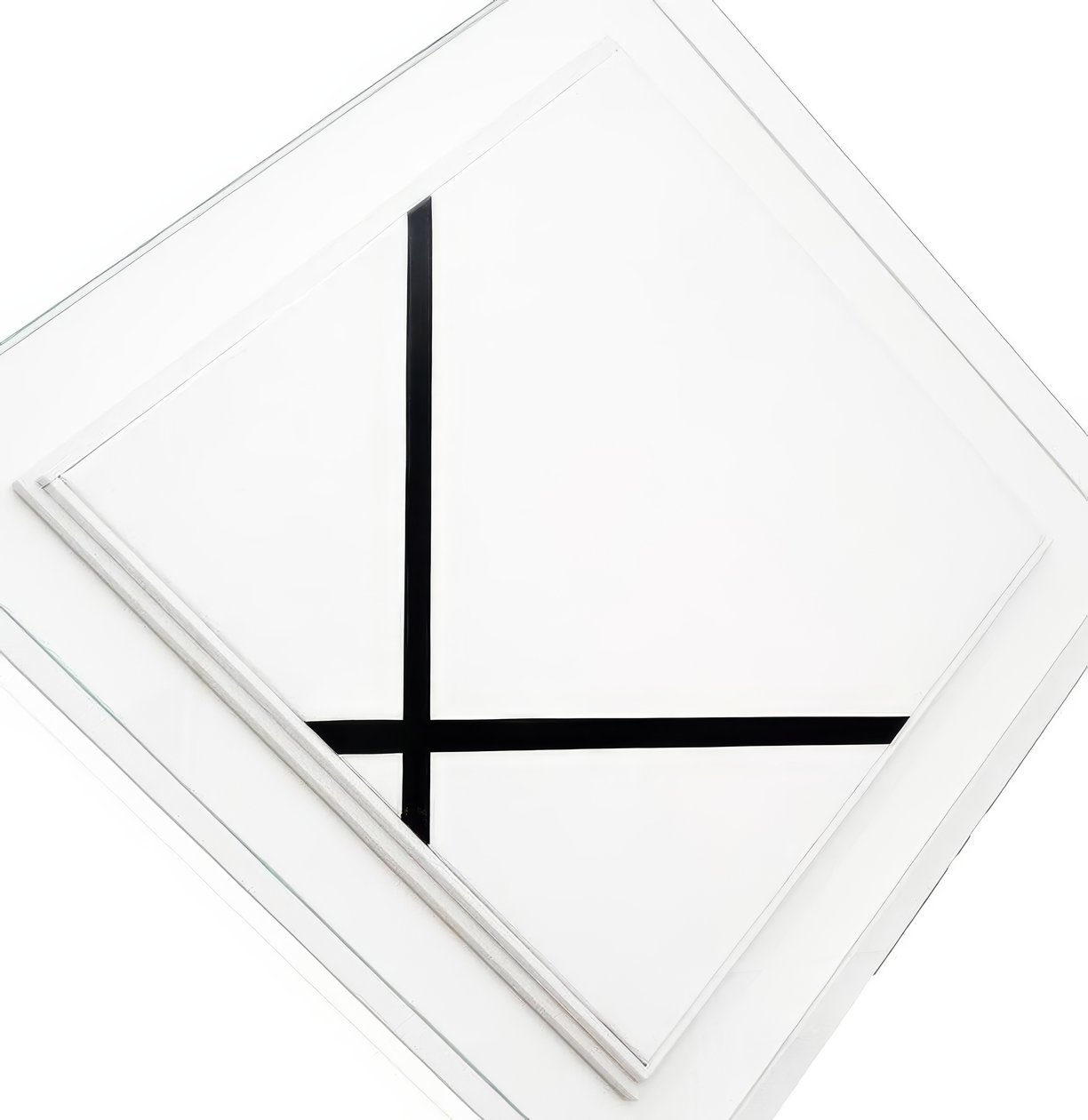 Rautenkomposition mit zwei Linien von Piet Mondrian