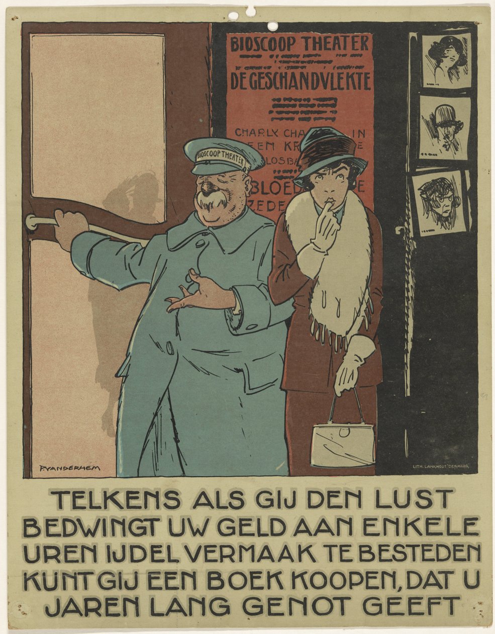 Portier vor einem Kino von Piet van der Hem