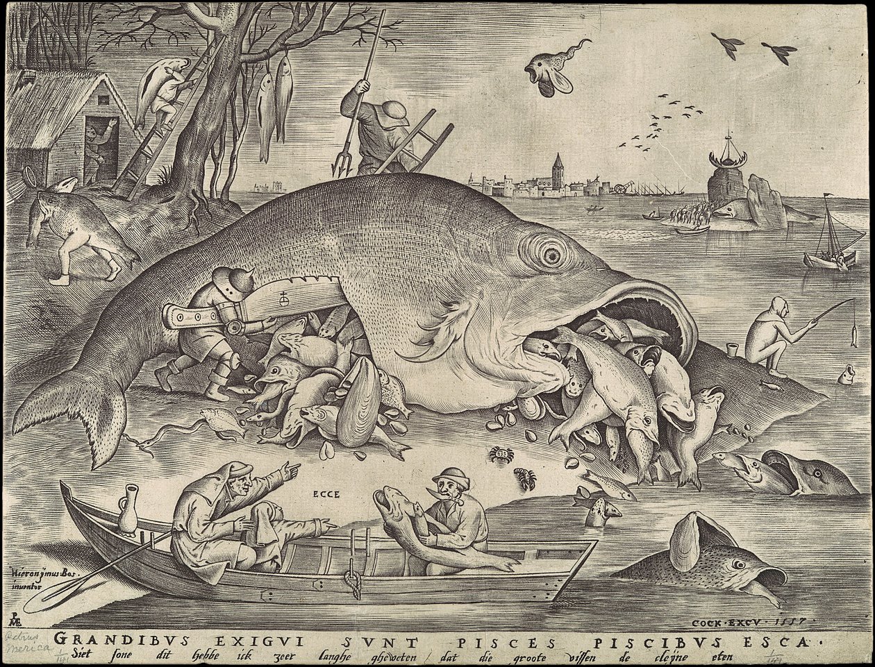 Große Fische fressen kleine Fische von Pieter Bruegel the Elder