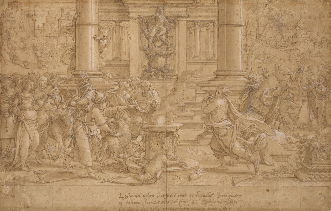 Das Opfer in Lystra von Pieter Coecke van Aelst