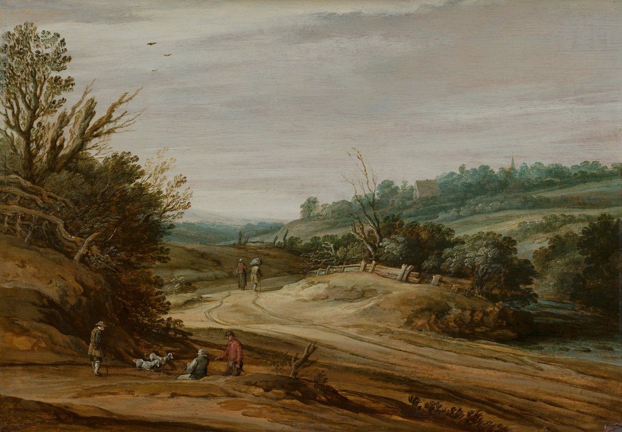Dünenlandschaft mit Landstraße von Pieter Dircksz Santvoort