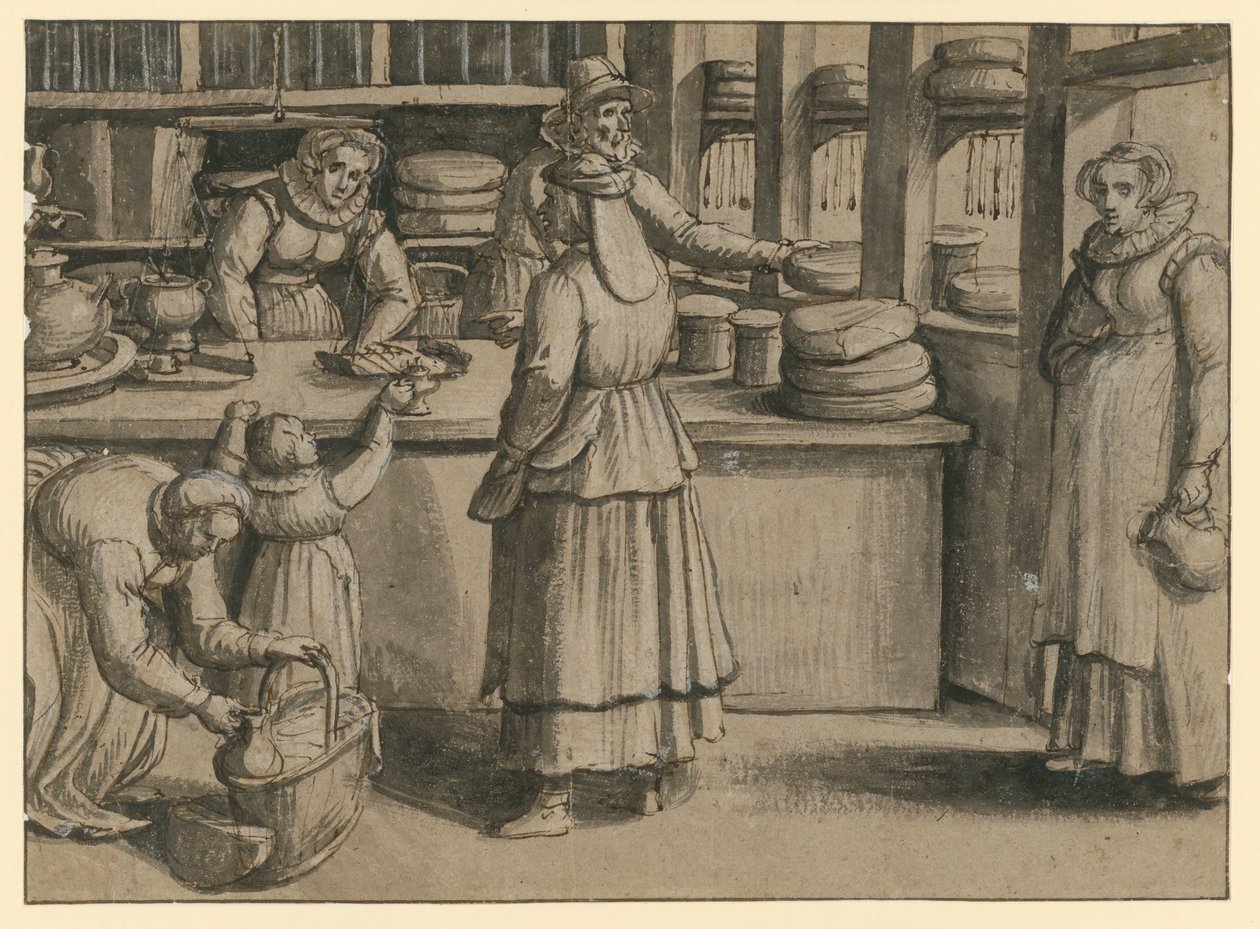 Das Innere einer Milch- und Käsehandlung von Pieter Aertsen